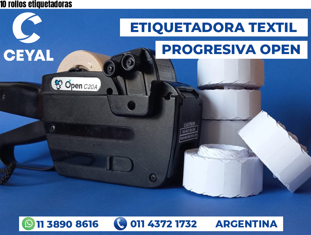 10 rollos etiquetadoras