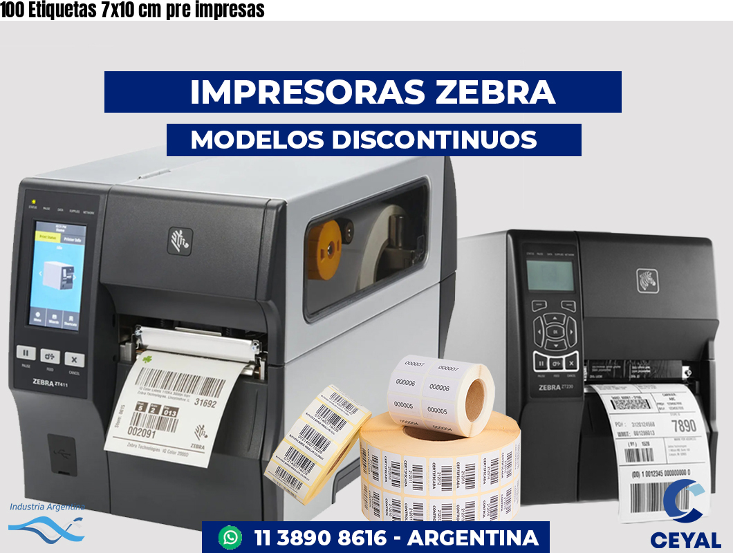 100 Etiquetas 7x10 cm pre impresas