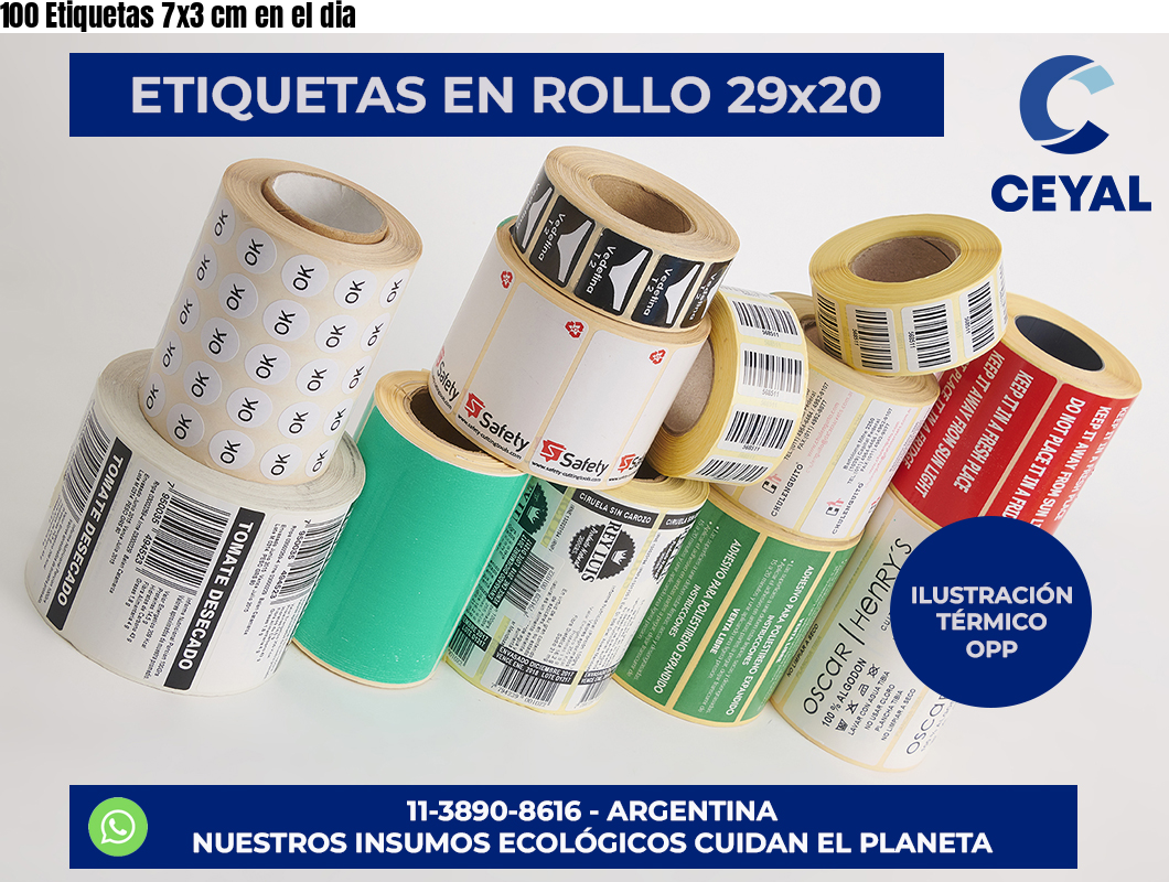 100 Etiquetas 7×3 cm en el dia