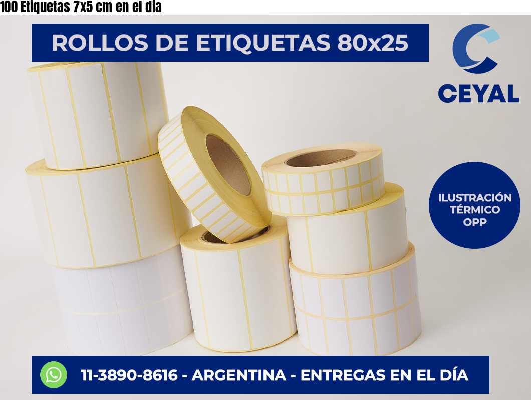 100 Etiquetas 7×5 cm en el dia