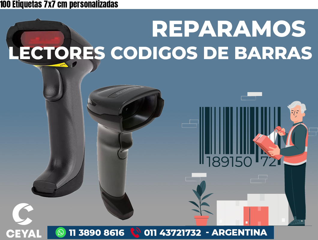 100 Etiquetas 7x7 cm personalizadas
