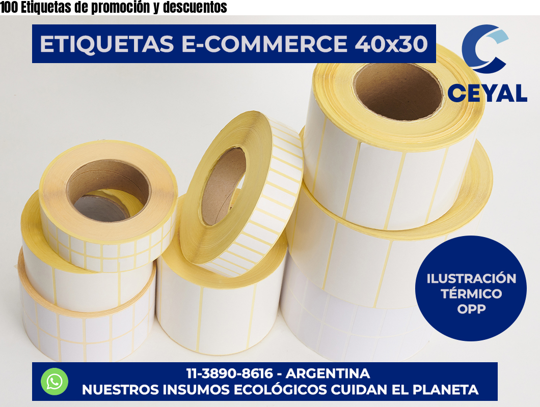 100 Etiquetas de promoción y descuentos