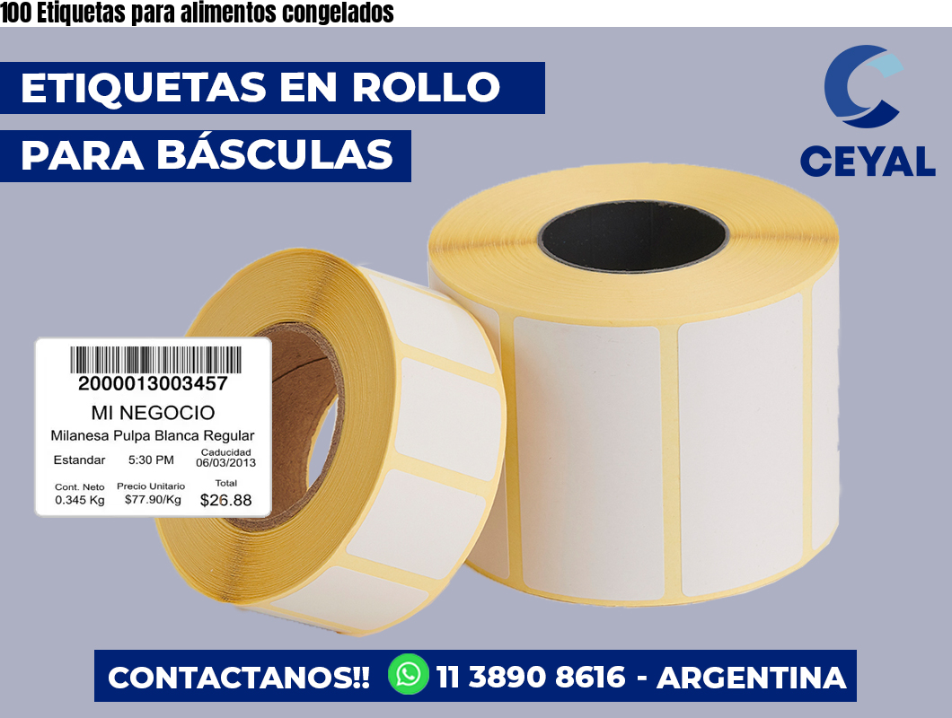 100 Etiquetas para alimentos congelados