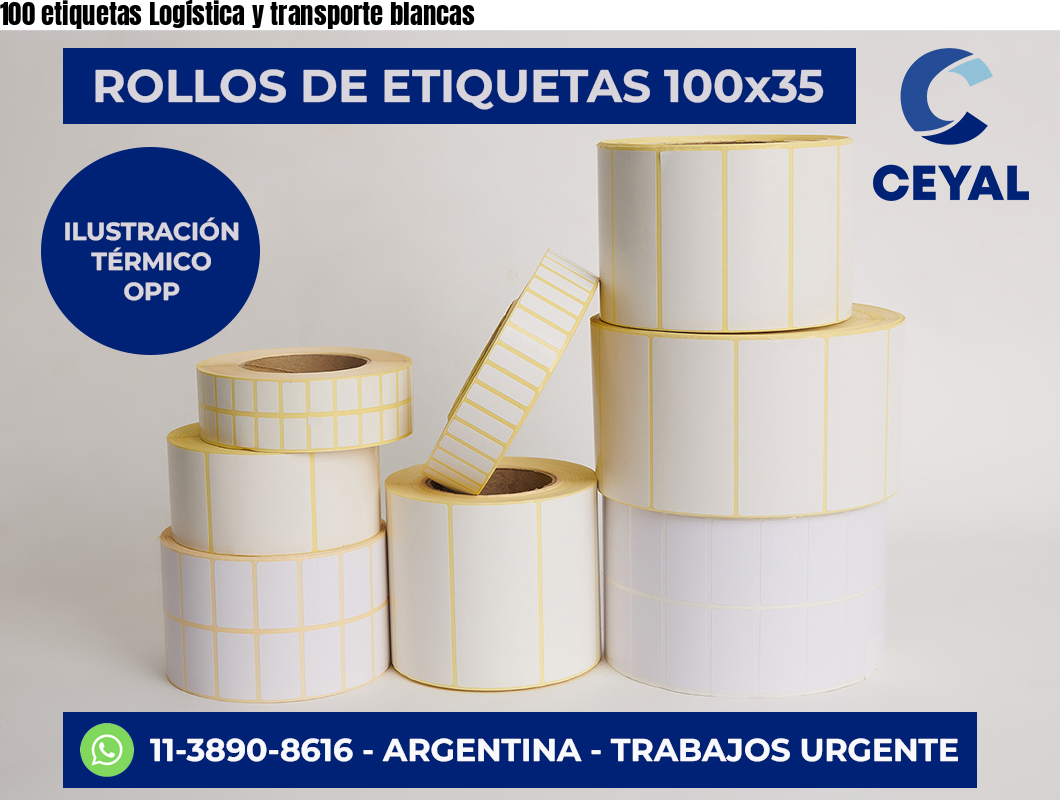 100 etiquetas Logística y transporte blancas
