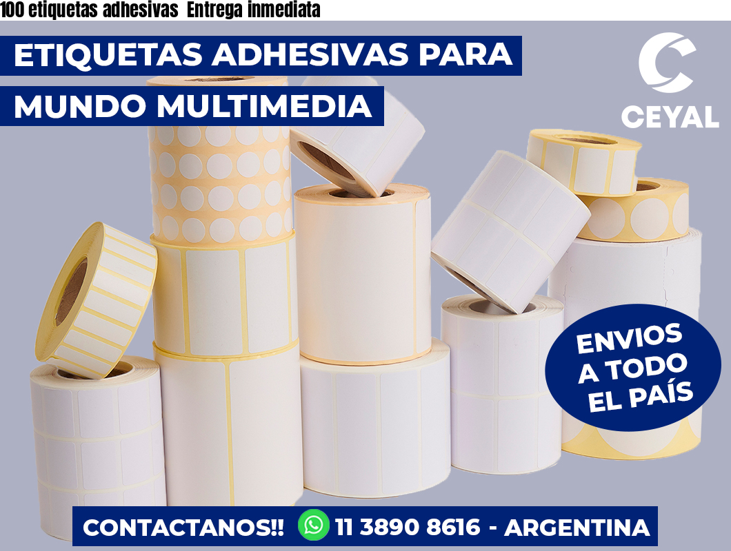 100 etiquetas adhesivas  Entrega inmediata