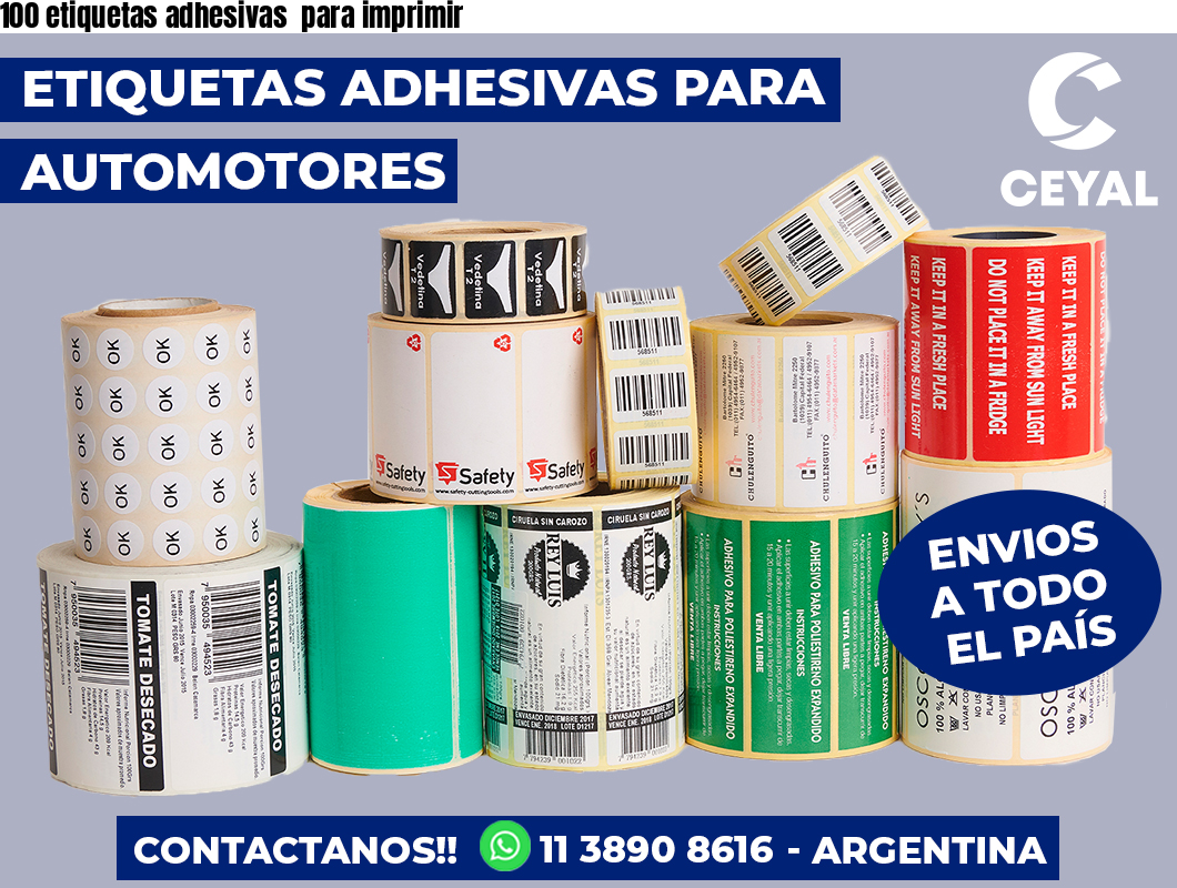 100 etiquetas adhesivas  para imprimir