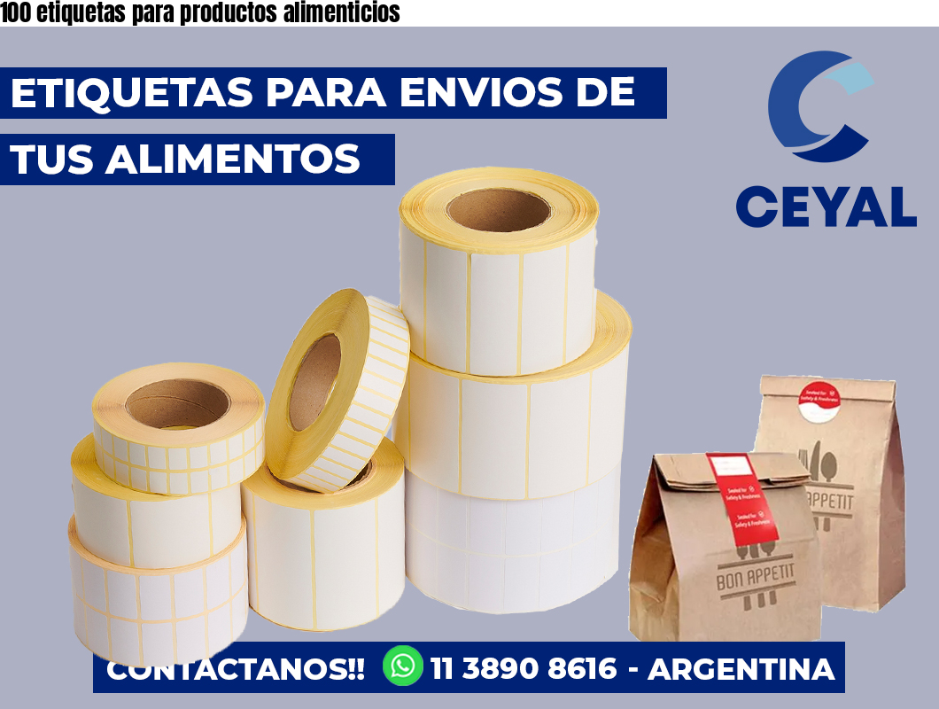 100 etiquetas para productos alimenticios