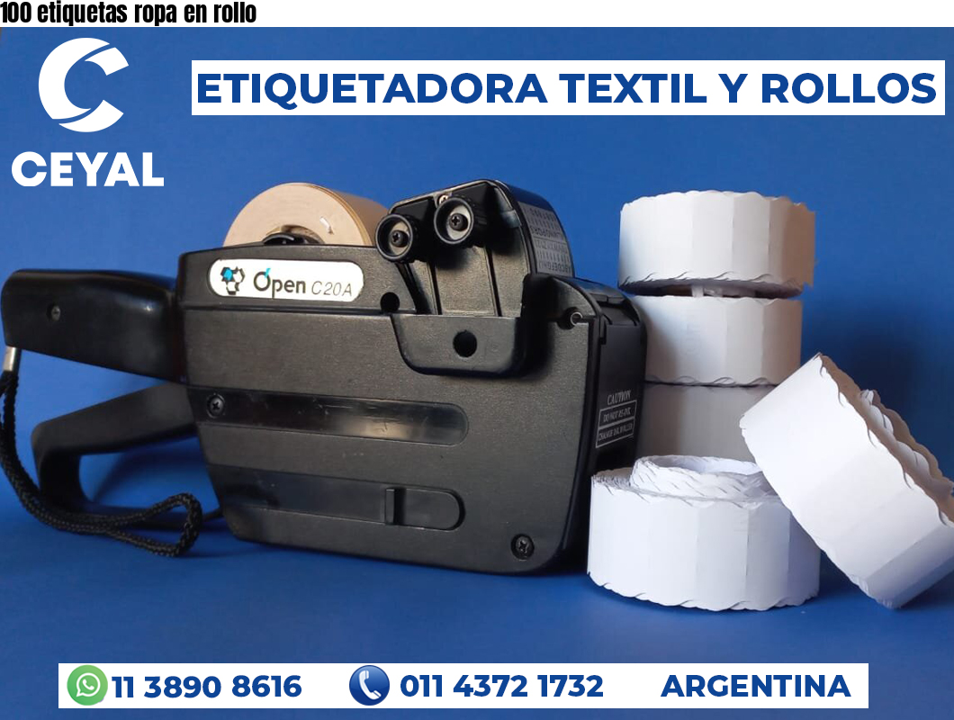 100 etiquetas ropa en rollo