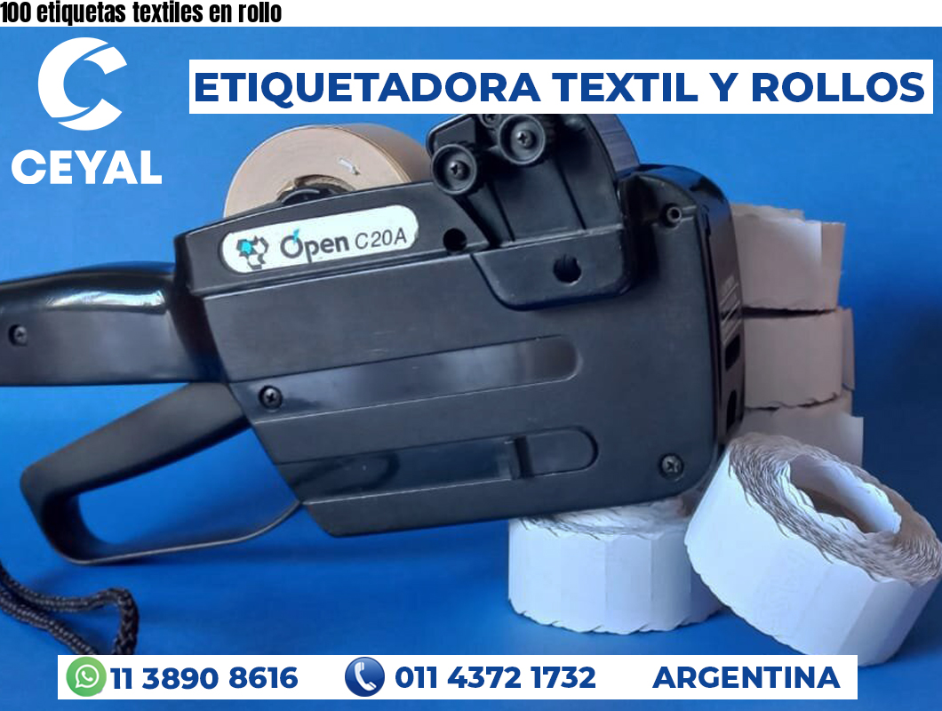 100 etiquetas textiles en rollo