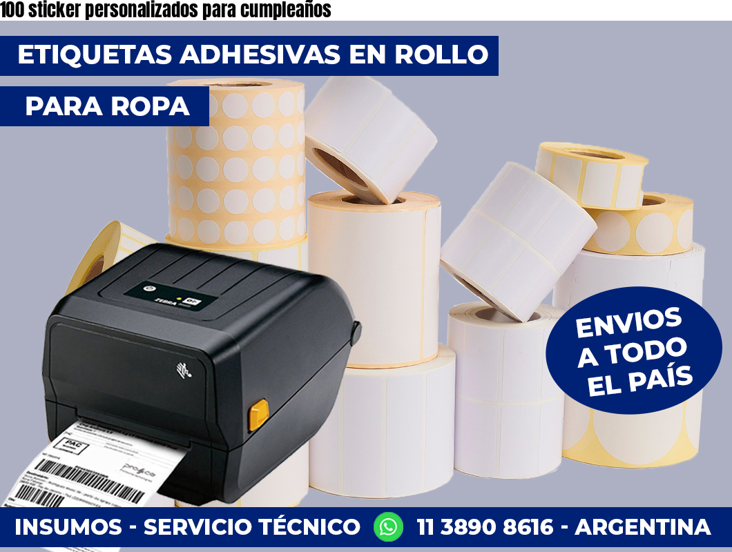 100 sticker personalizados para cumpleaños