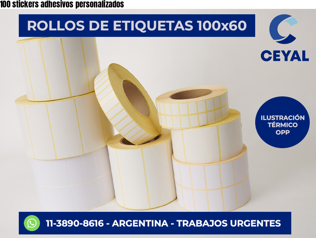 100 stickers adhesivos personalizados