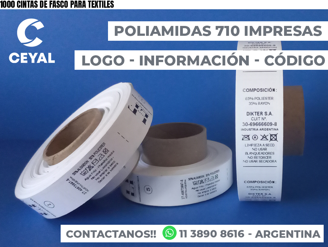 1000 CINTAS DE FASCO PARA TEXTILES