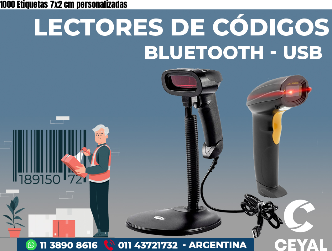 1000 Etiquetas 7x2 cm personalizadas