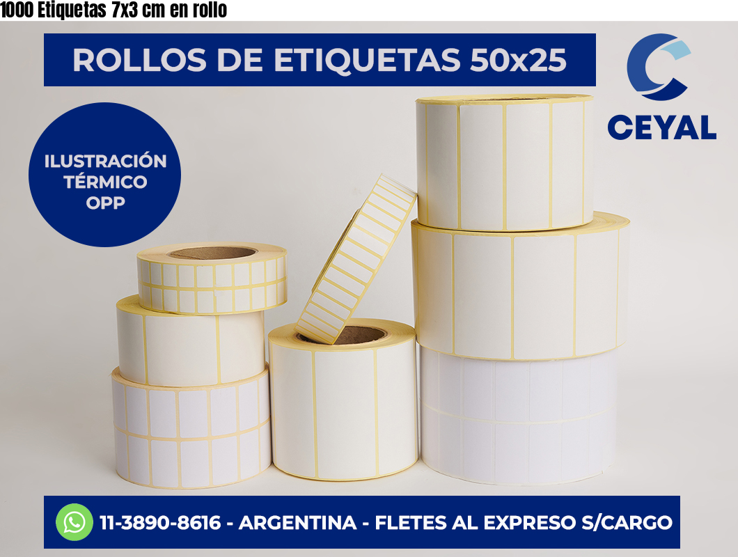 1000 Etiquetas 7×3 cm en rollo