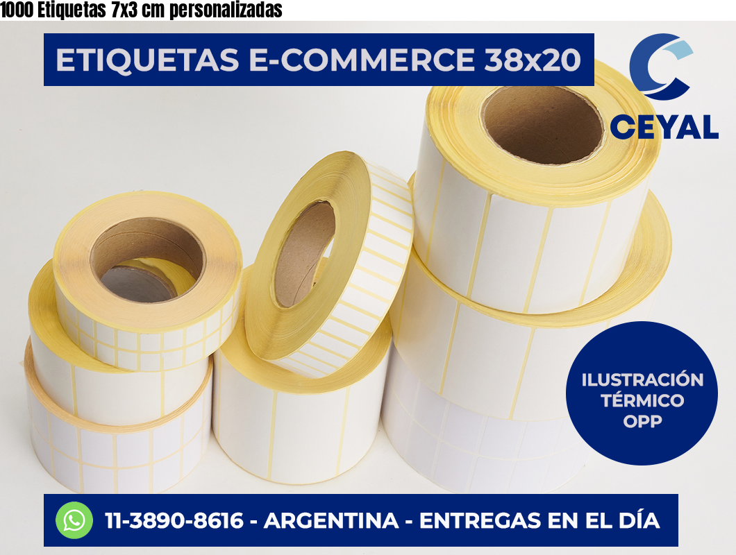 1000 Etiquetas 7×3 cm personalizadas