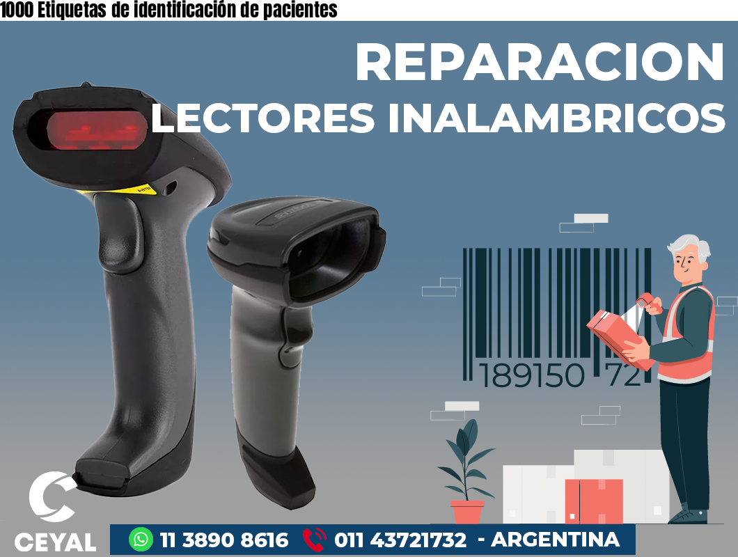 1000 Etiquetas de identificación de pacientes