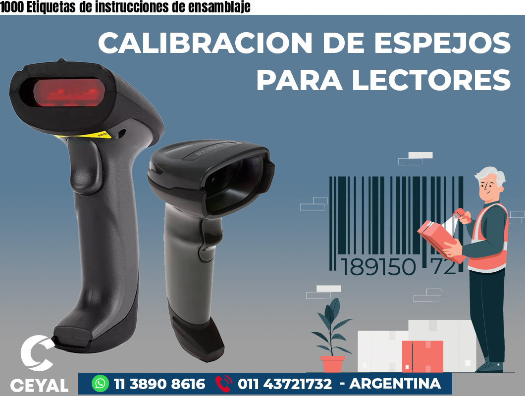 1000 Etiquetas de instrucciones de ensamblaje