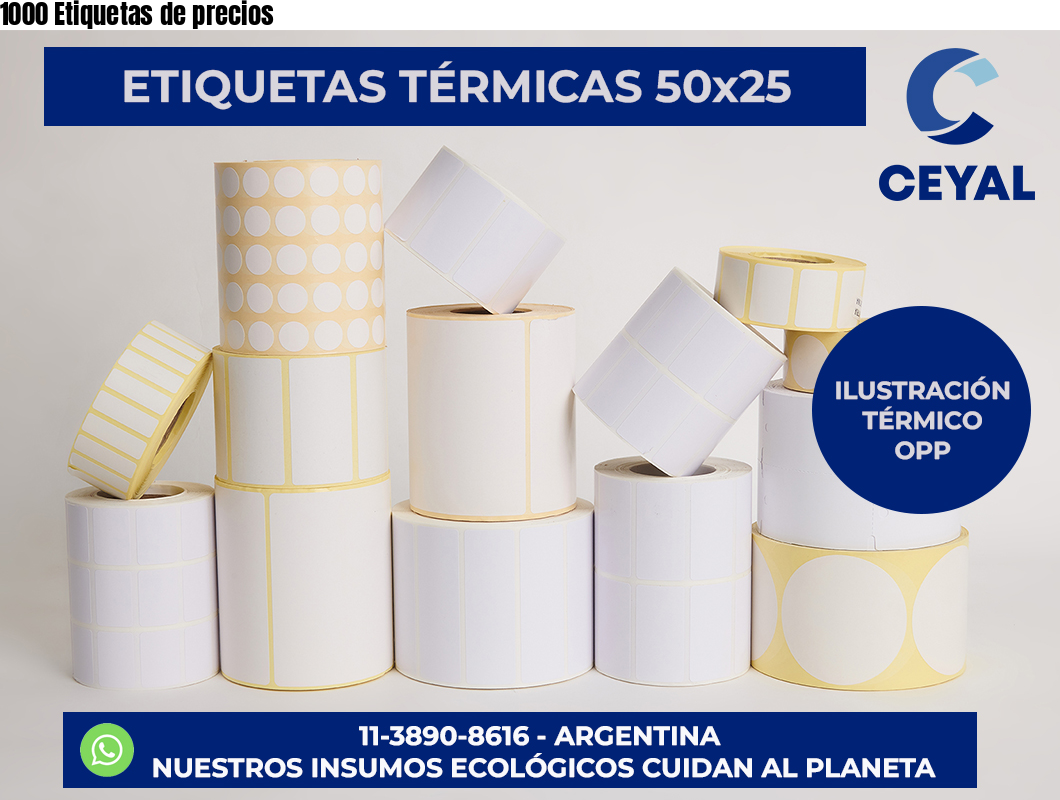 1000 Etiquetas de precios