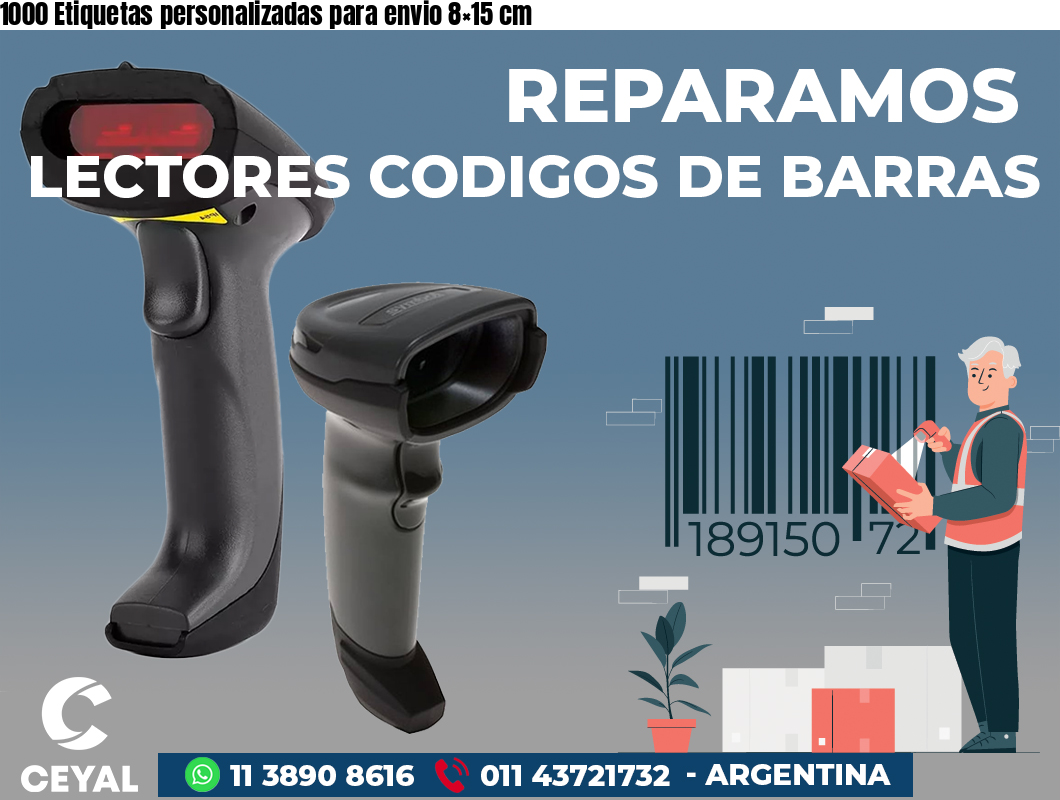 1000 Etiquetas personalizadas para envio 8×15 cm