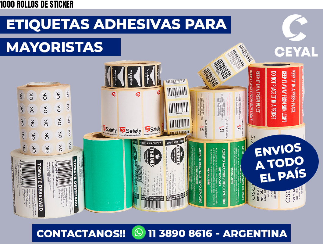 1000 ROLLOS DE STICKER