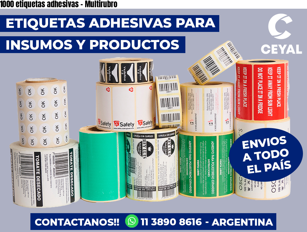 1000 etiquetas adhesivas – Multirubro