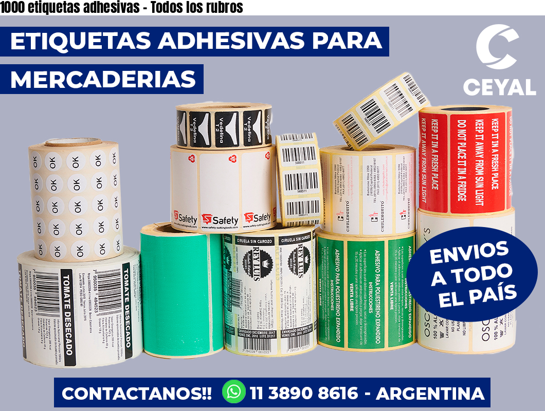 1000 etiquetas adhesivas - Todos los rubros