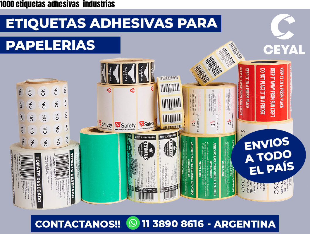 1000 etiquetas adhesivas  industrias