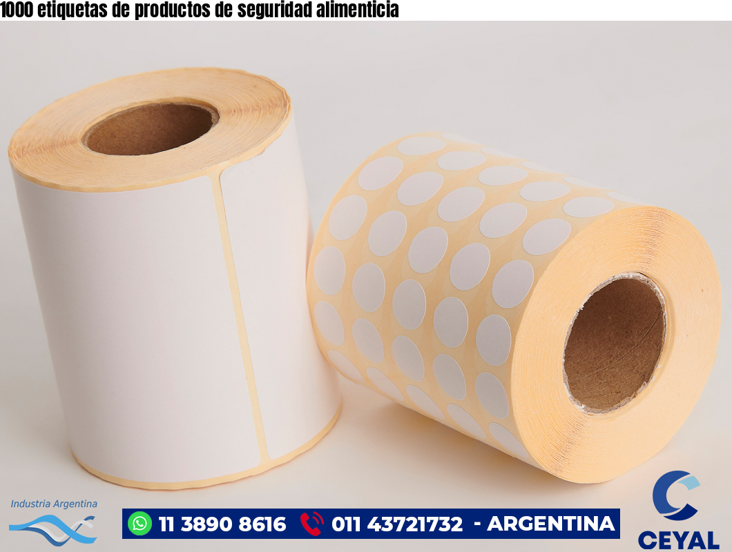 1000 etiquetas de productos de seguridad alimenticia
