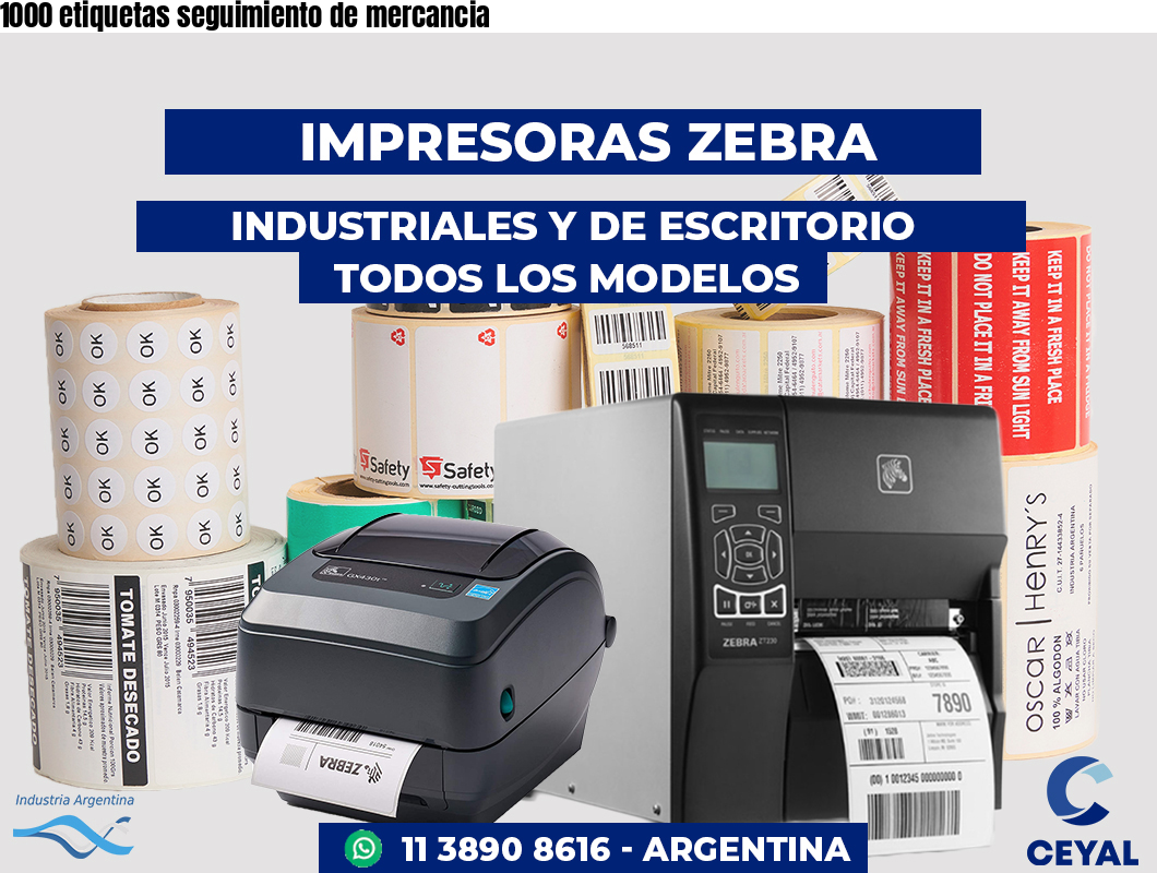 1000 etiquetas seguimiento de mercancia