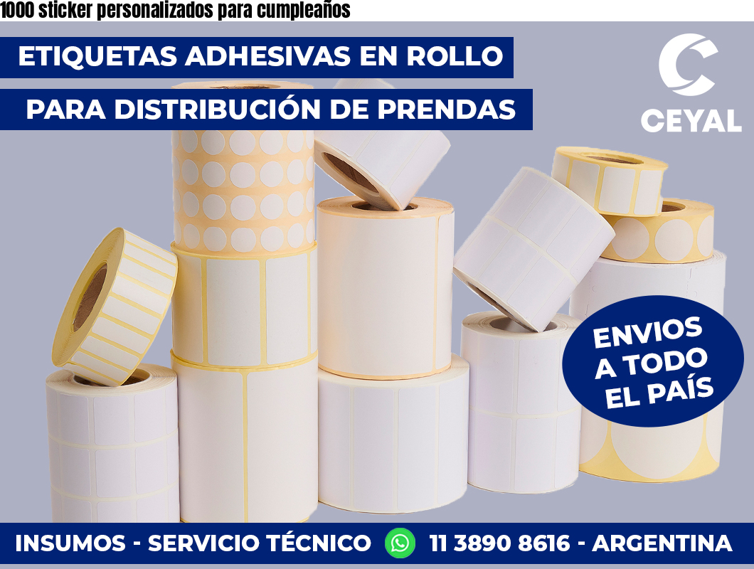 1000 sticker personalizados para cumpleaños