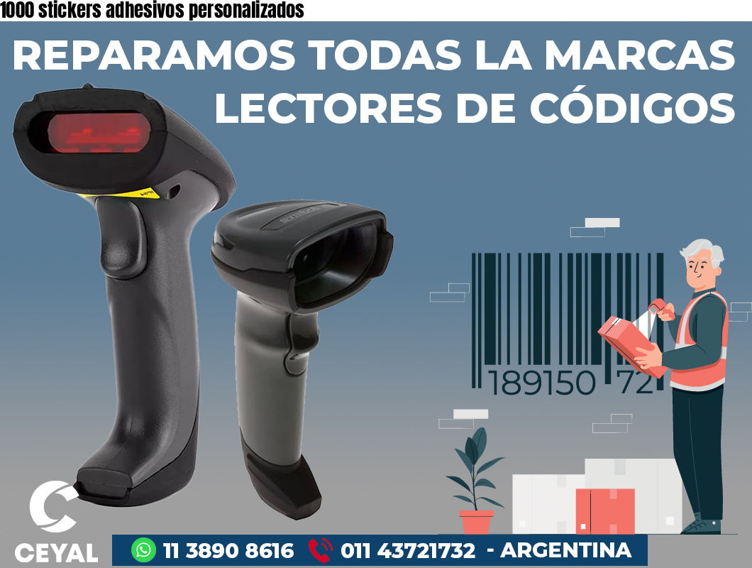 1000 stickers adhesivos personalizados