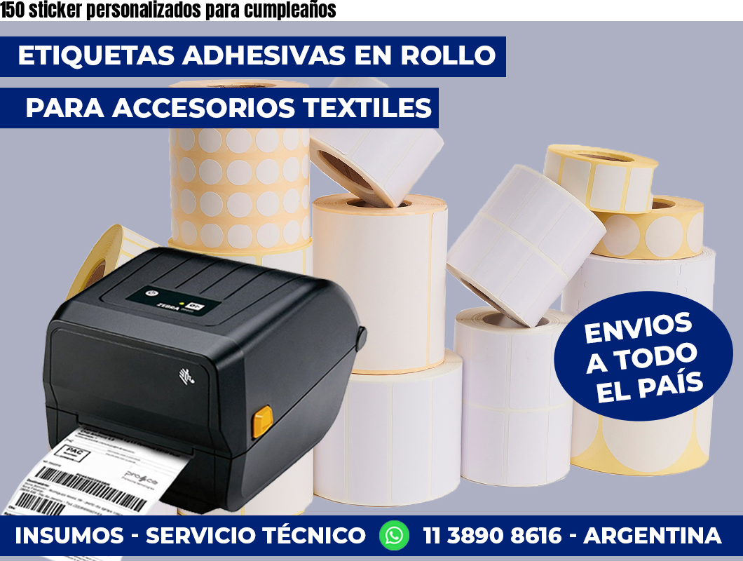 150 sticker personalizados para cumpleaños