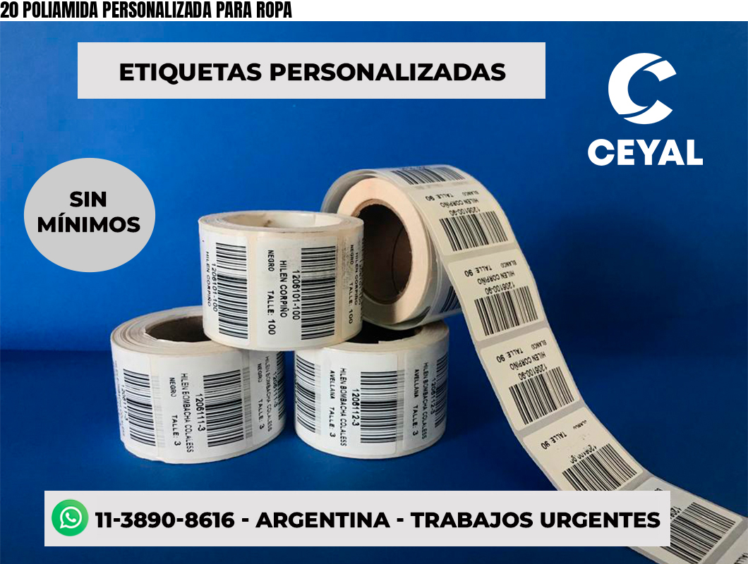 20 POLIAMIDA PERSONALIZADA PARA ROPA