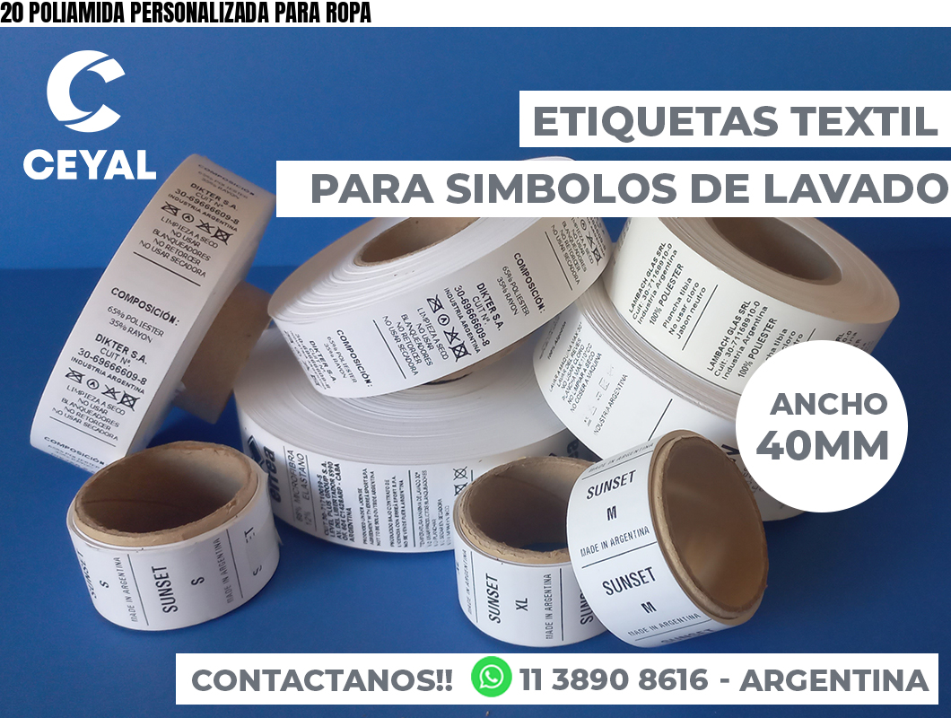 20 POLIAMIDA PERSONALIZADA PARA ROPA