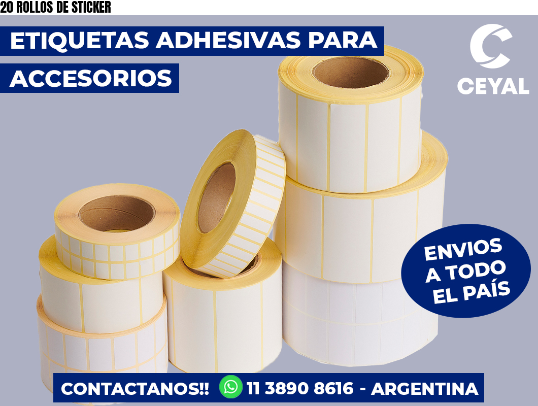 20 ROLLOS DE STICKER