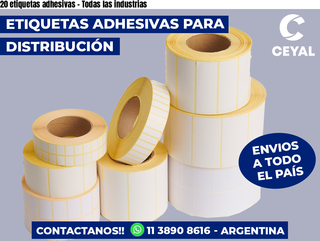 20 etiquetas adhesivas – Todas las industrias
