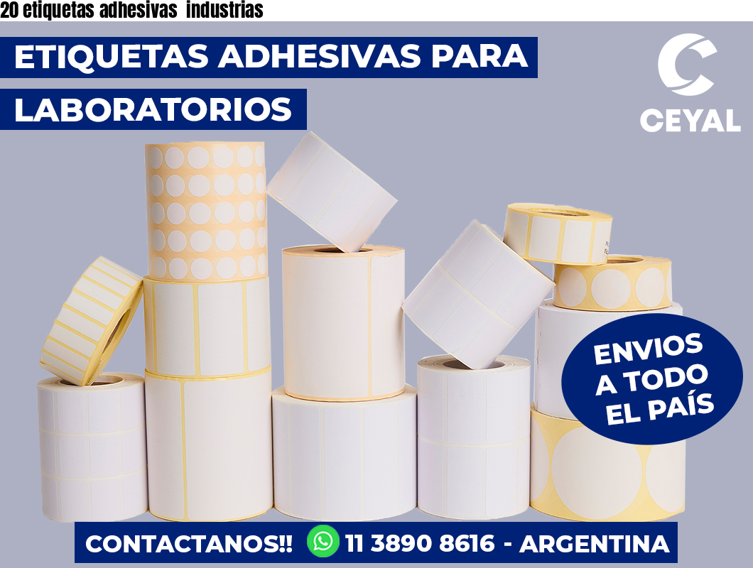 20 etiquetas adhesivas  industrias
