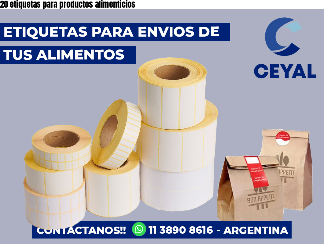 20 etiquetas para productos alimenticios