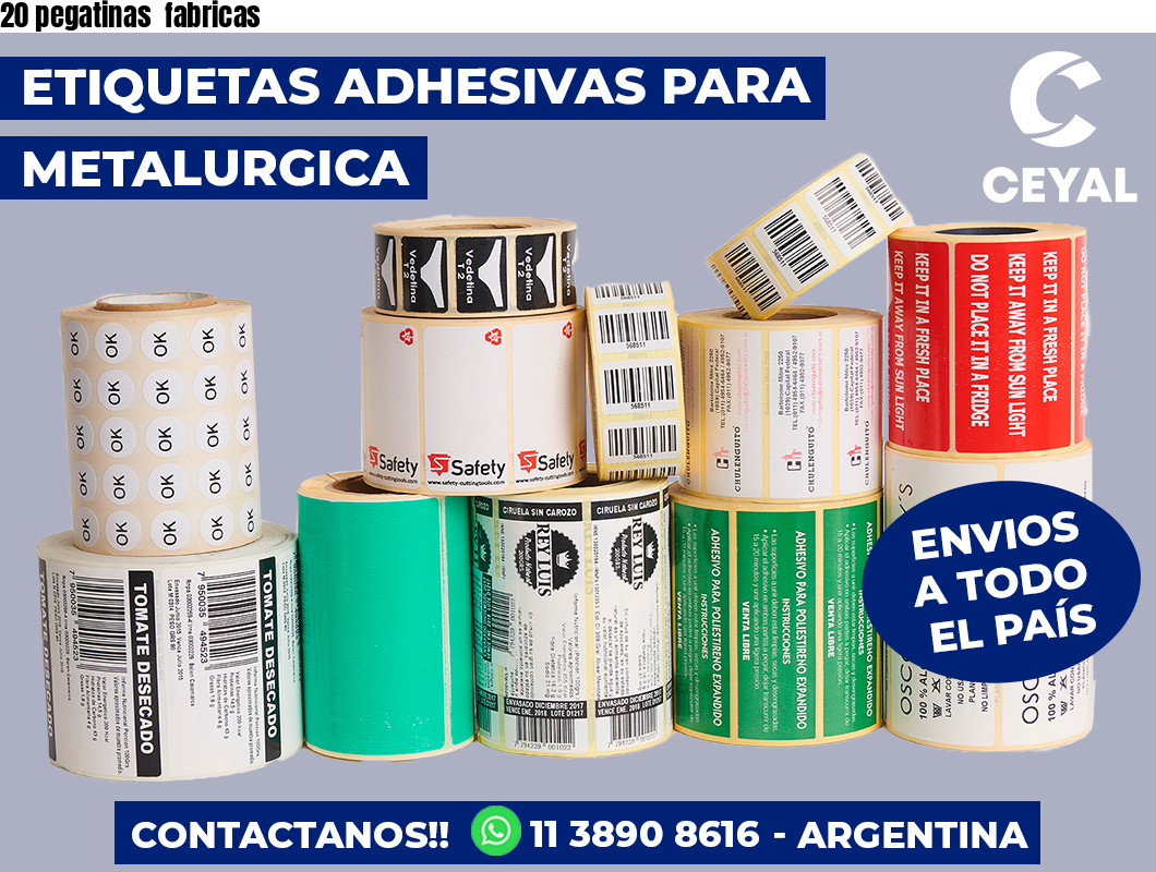 20 pegatinas  fabricas