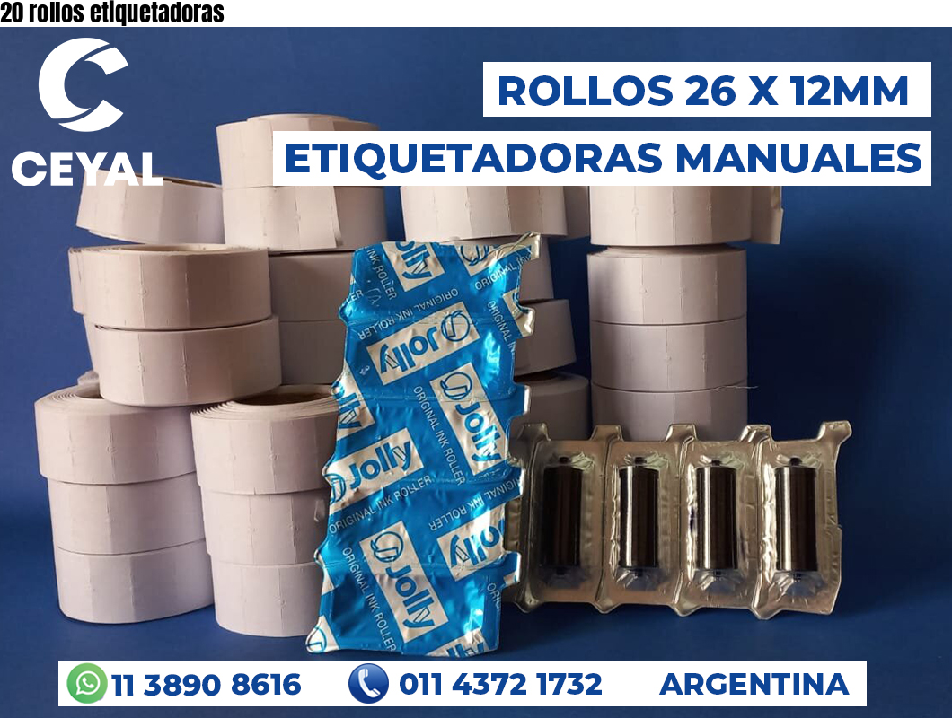 20 rollos etiquetadoras