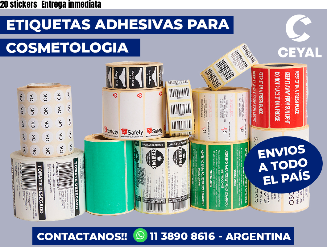 20 stickers  Entrega inmediata