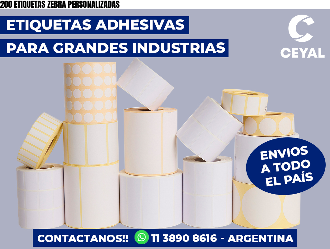 200 ETIQUETAS ZEBRA PERSONALIZADAS