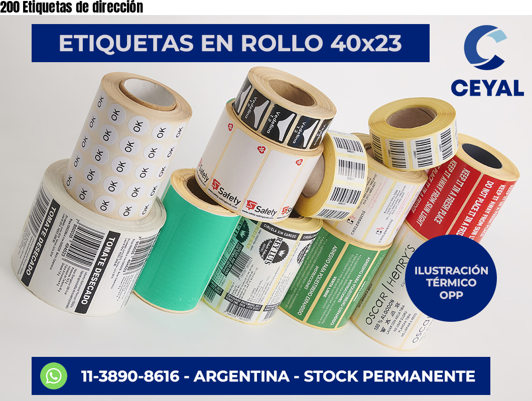 200 Etiquetas de dirección