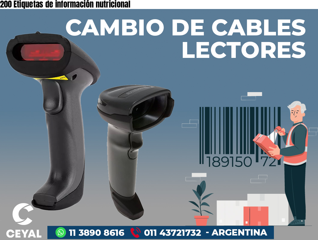 200 Etiquetas de información nutricional