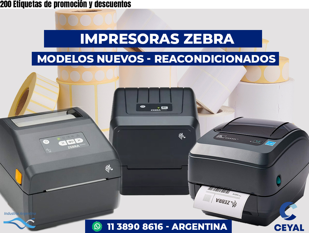200 Etiquetas de promoción y descuentos