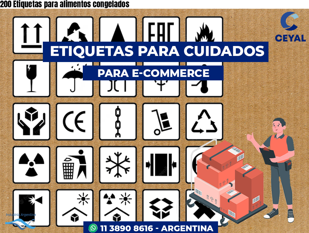 200 Etiquetas para alimentos congelados