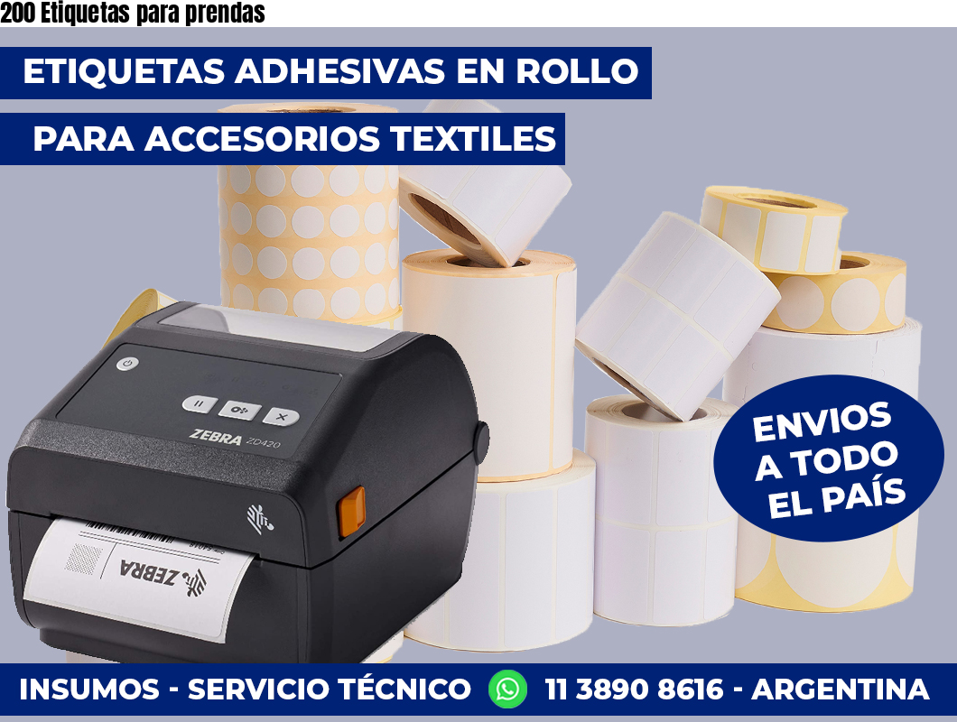 200 Etiquetas para prendas