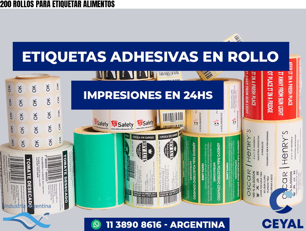 200 ROLLOS PARA ETIQUETAR ALIMENTOS