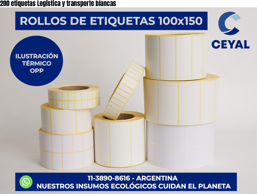 200 etiquetas Logística y transporte blancas