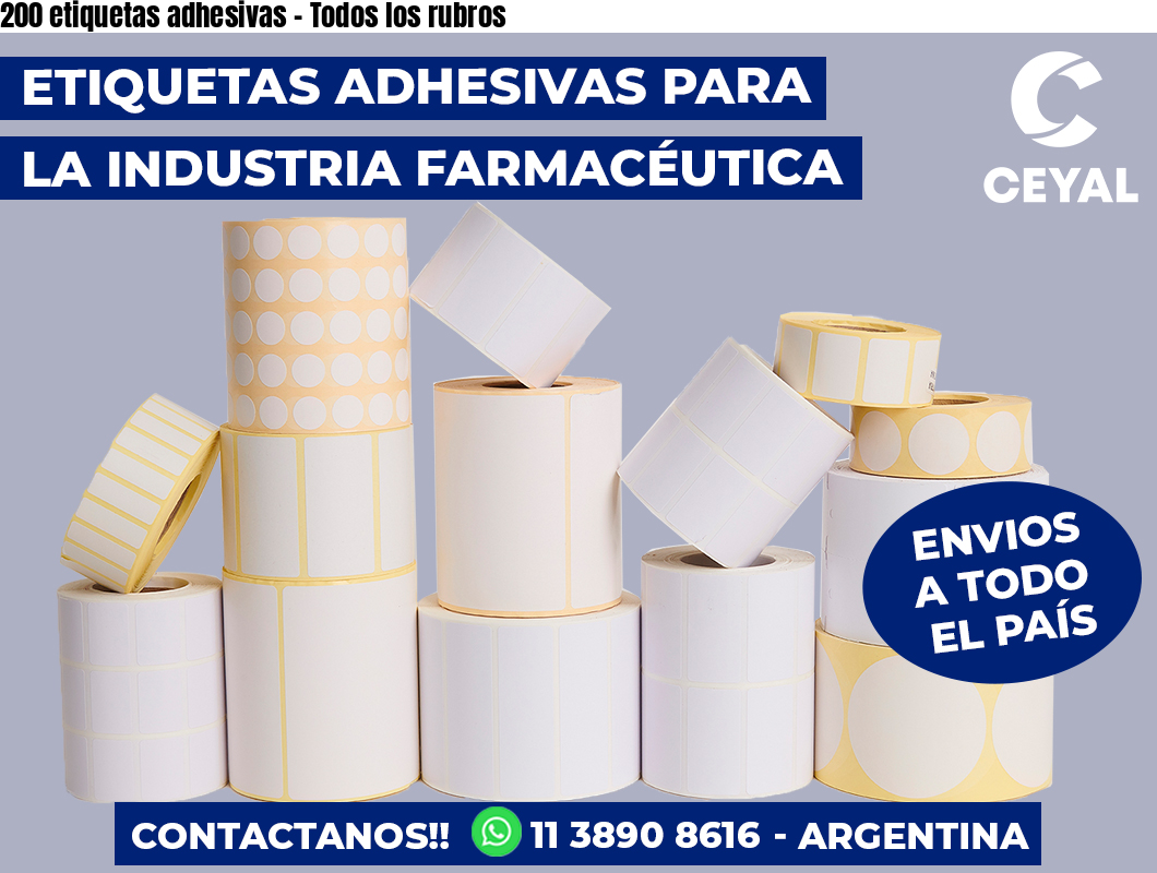200 etiquetas adhesivas - Todos los rubros